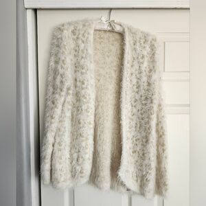 Cream and Gold Fuzzy Sweater